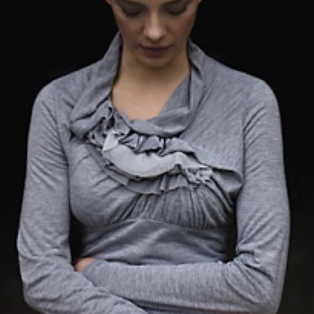 Anthropologie Ric Rac Ruffle Cowl Neck Top Size Medium